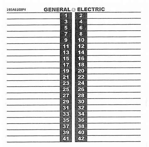 printable breaker box panel template